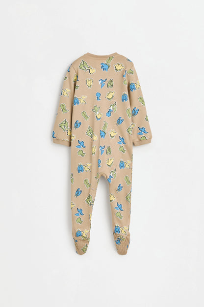 Pack of 2 puppy one-piece pyjamas - MEDIUM GREEN / 12-18 months