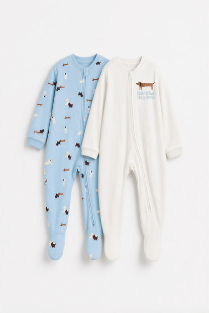 Pack of 2 puppy one-piece pyjamas