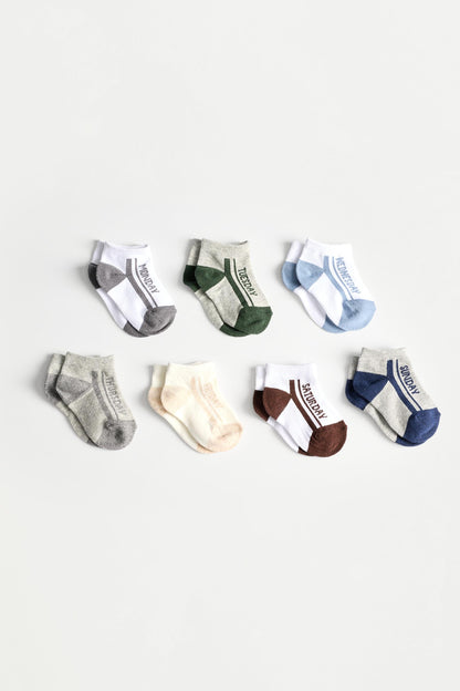7-pack of days of the week short socks