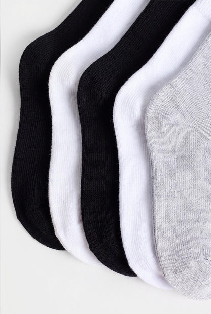 Plain long socks (10-pack) - WHITE/GREY / 15-17