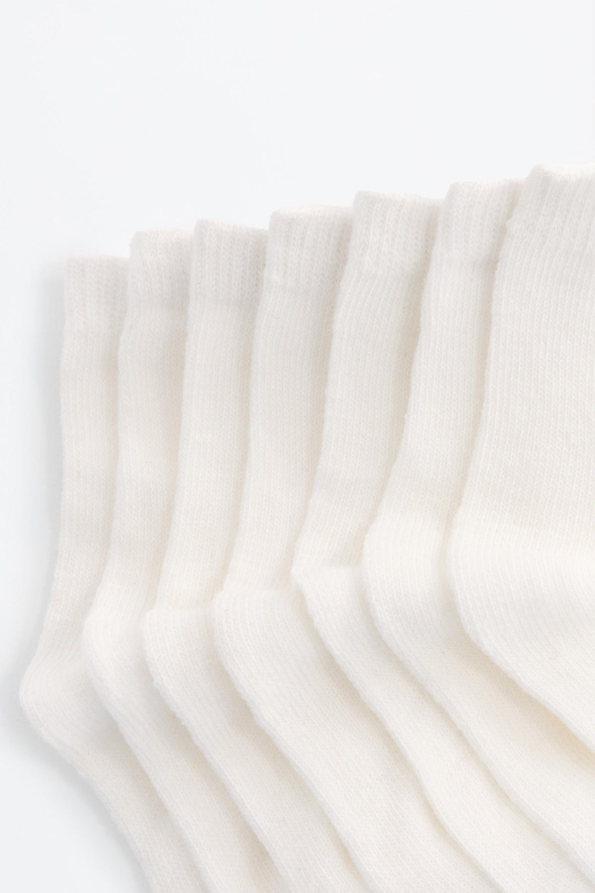 Plain long socks (7-pack) - WHITE / 24-36 months