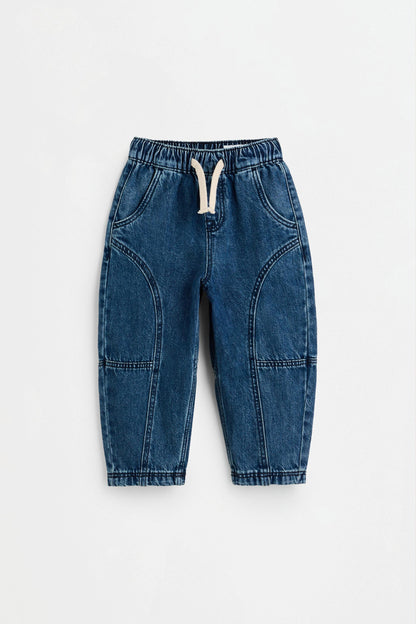Barrel-leg jogger jeans - DARK BLUE / 12-18 months