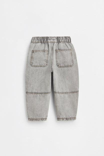 Barrel-leg jogger jeans - MEDIUM GREY / 12-18 months