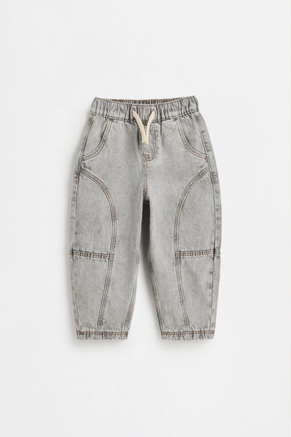 Barrel-leg jogger jeans