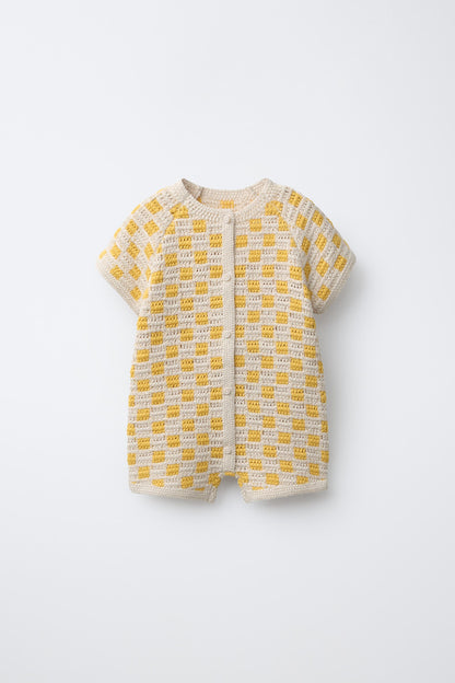 CHECK SHORT ROMPER