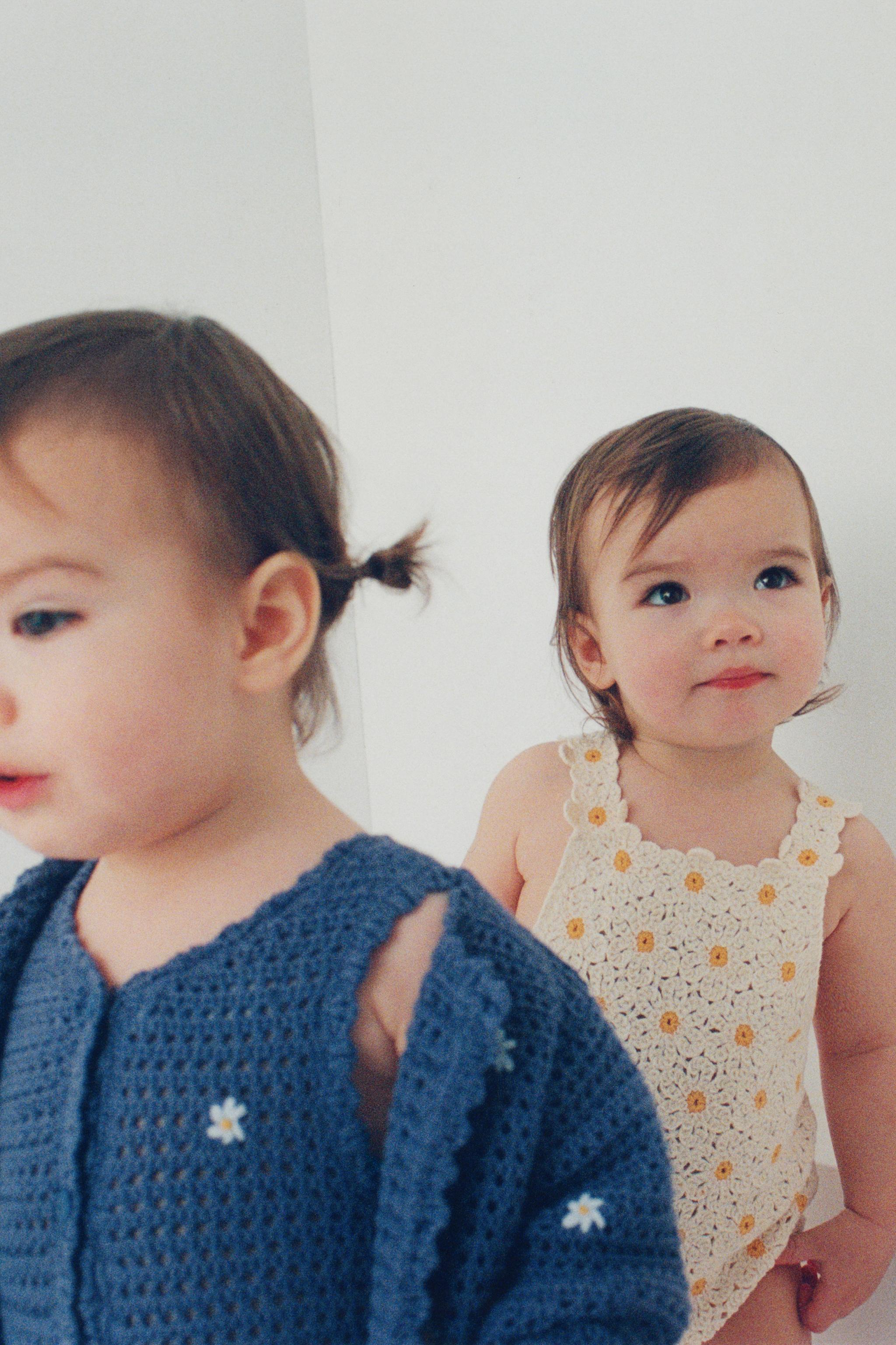 PLAIN CROCHET DAISY ROMPER - Ecru / 12-18 months (86 cm)