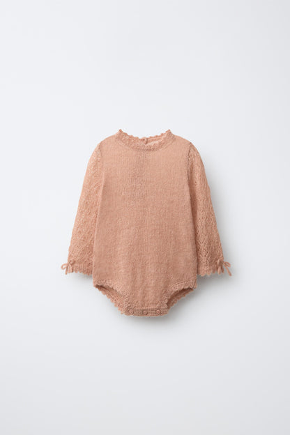CUTWORK KNIT ROMPER