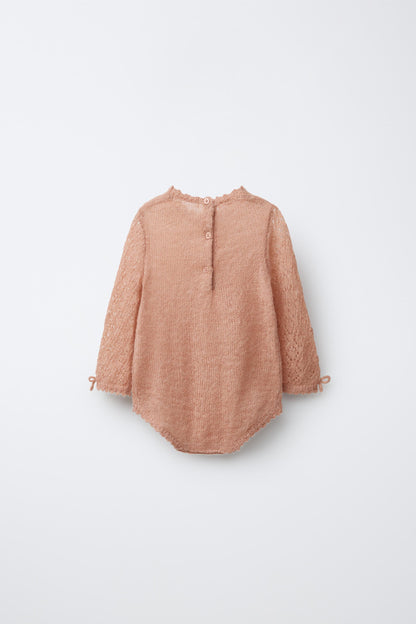 CUTWORK KNIT ROMPER