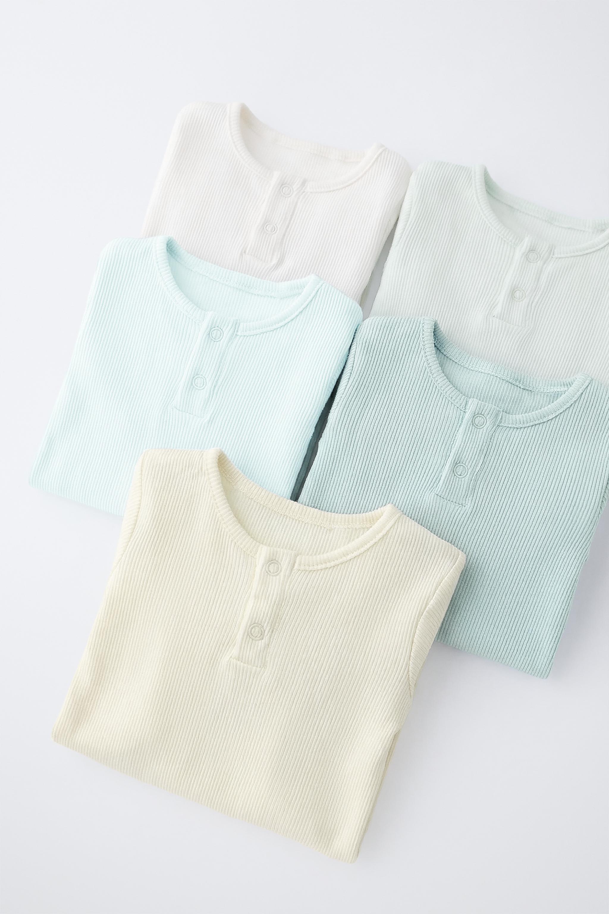 5-PACK OF HENLEY SHORT SLEEVE BODYSUITS