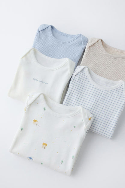 5-PACK OF HOUSE PRINT BODYSUITS