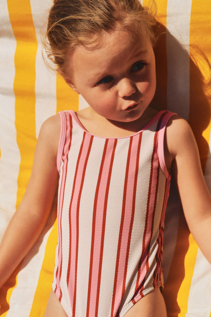 Baby Girl | Pink striped swimsuit