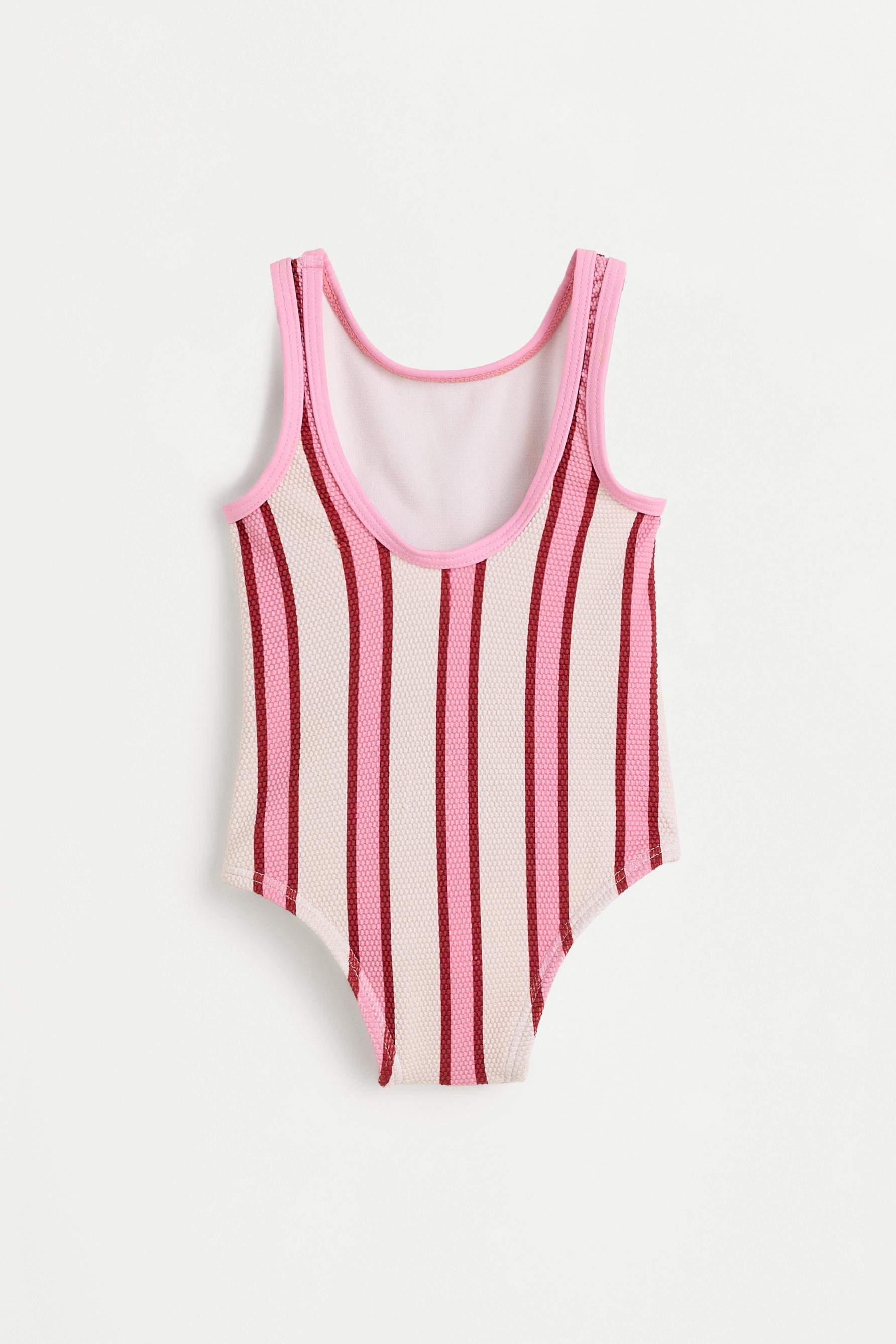 Baby Girl | Pink striped swimsuit