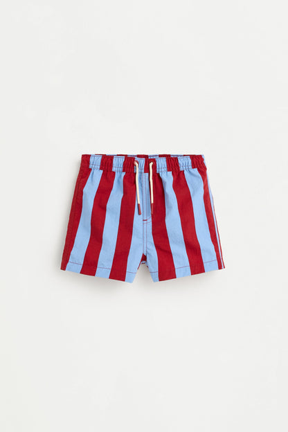 Baby Boy | Burgundy striped swim shorts - FUCHSIA / 12-18 months