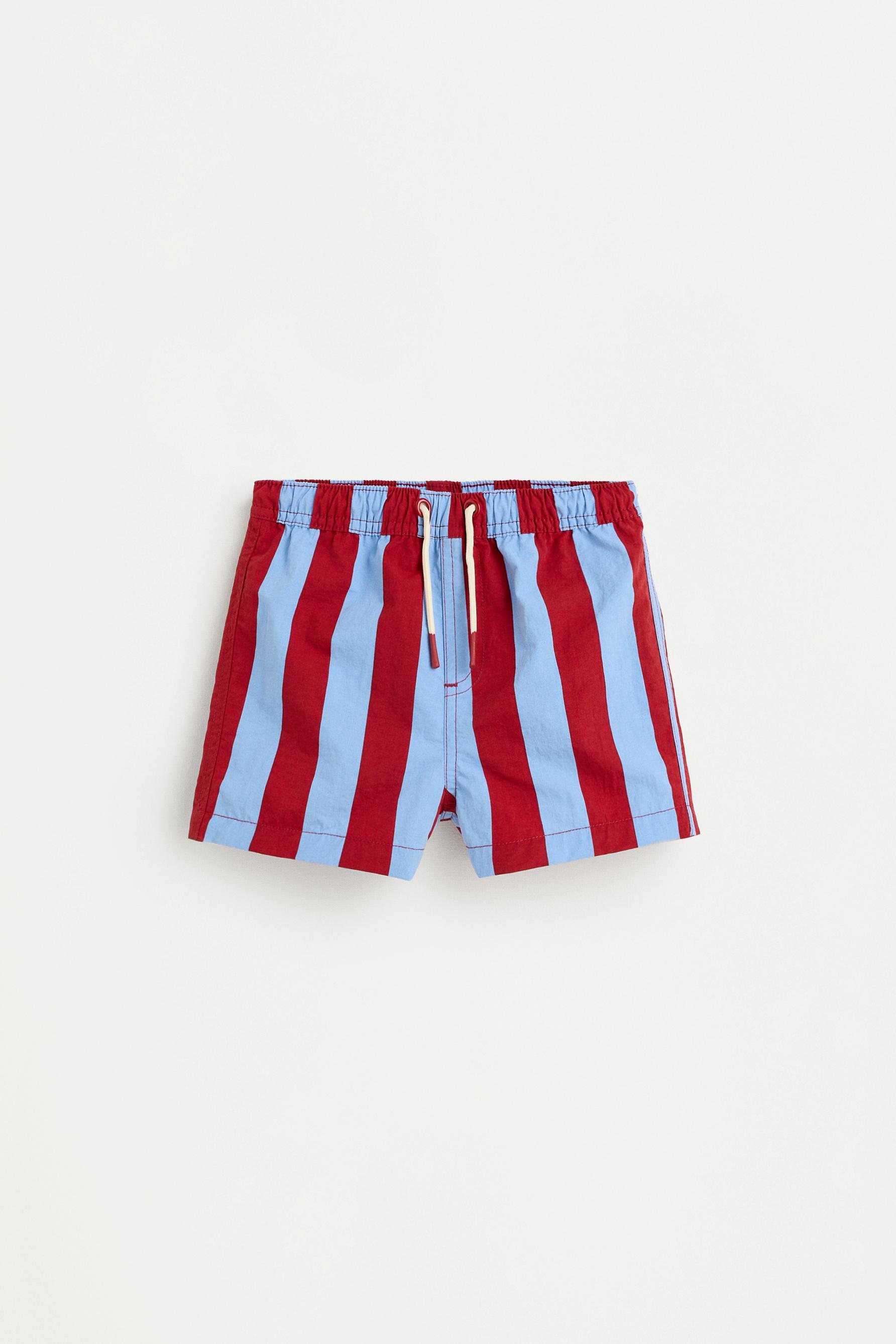 Baby Boy | Burgundy striped swim shorts