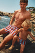 Baby Boy | Burgundy striped swim shorts