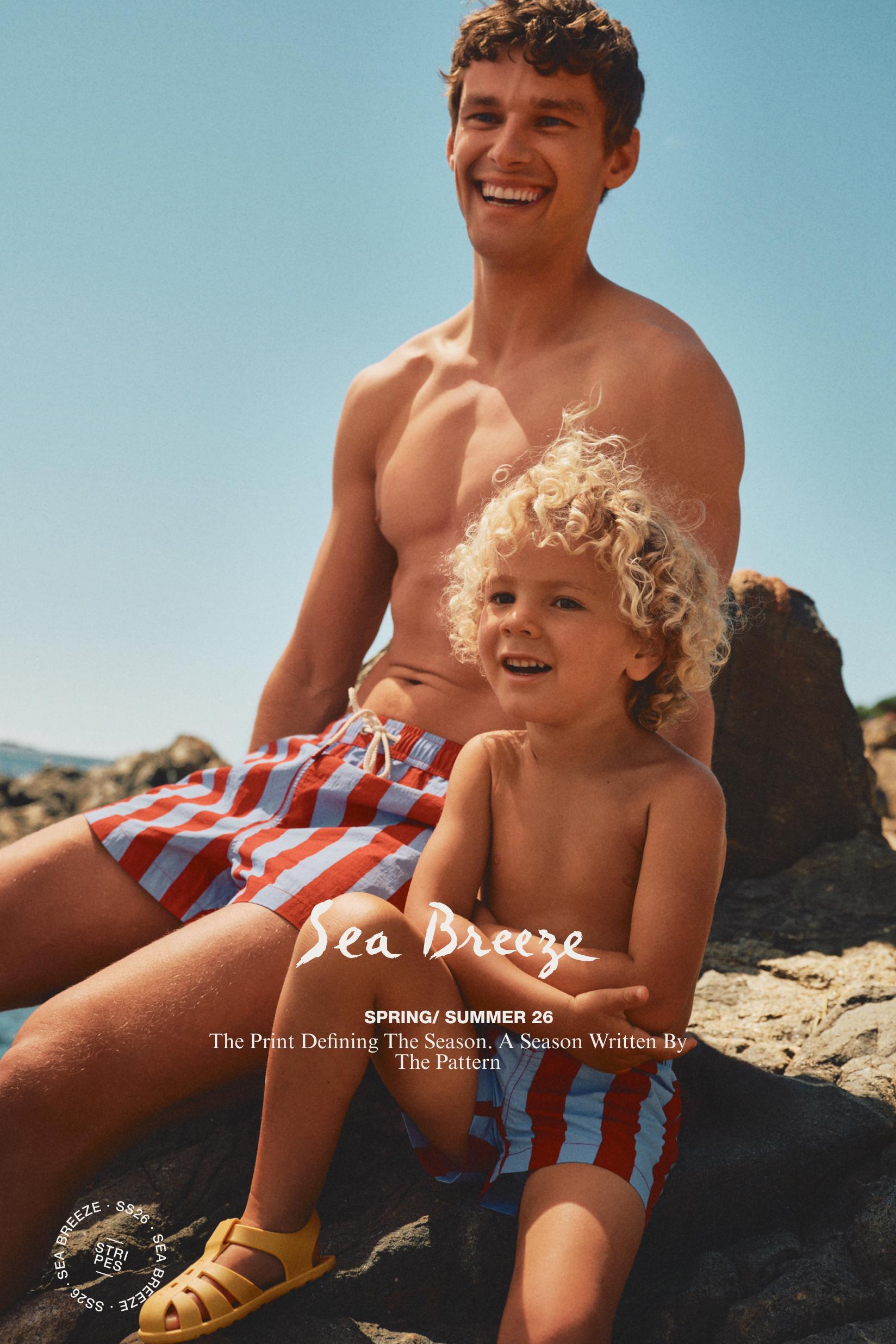 Baby Boy | Burgundy striped swim shorts