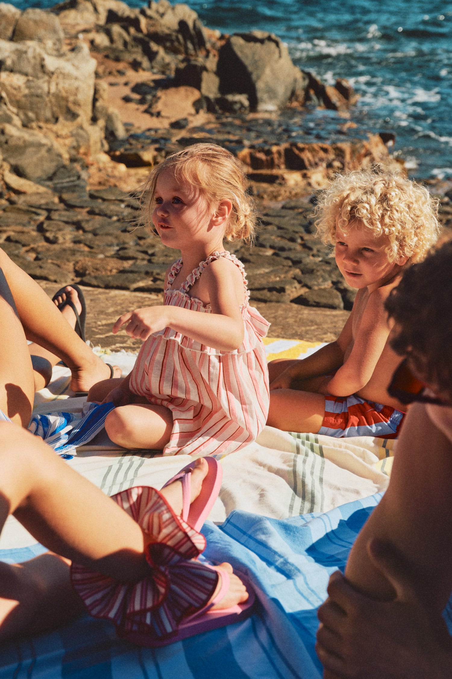 Baby Boy | Burgundy striped swim shorts