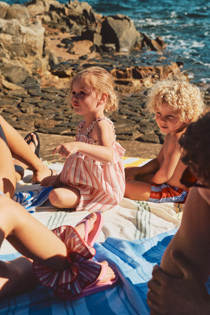 Baby Boy | Burgundy striped swim shorts