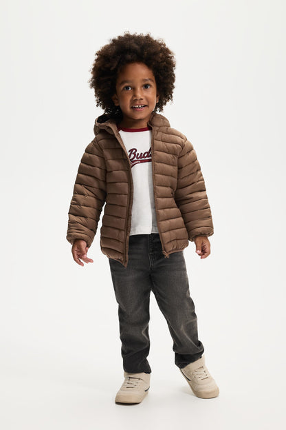 Lightweight quilted hooded jacket