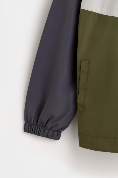 Color block windbreaker - KHAKI / 12-18 months