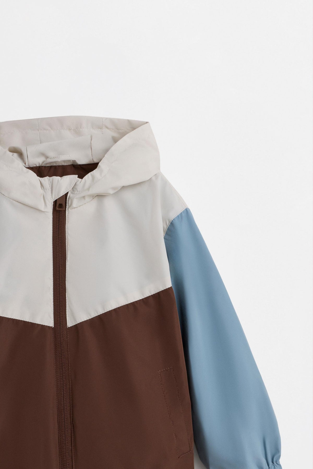 Color block windbreaker - DARK BROWN / 12-18 months