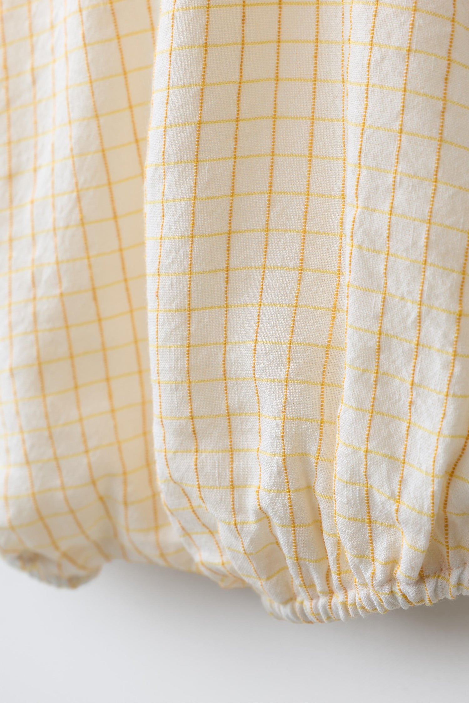SHORT CHECKED LINEN-BLEND ROMPER