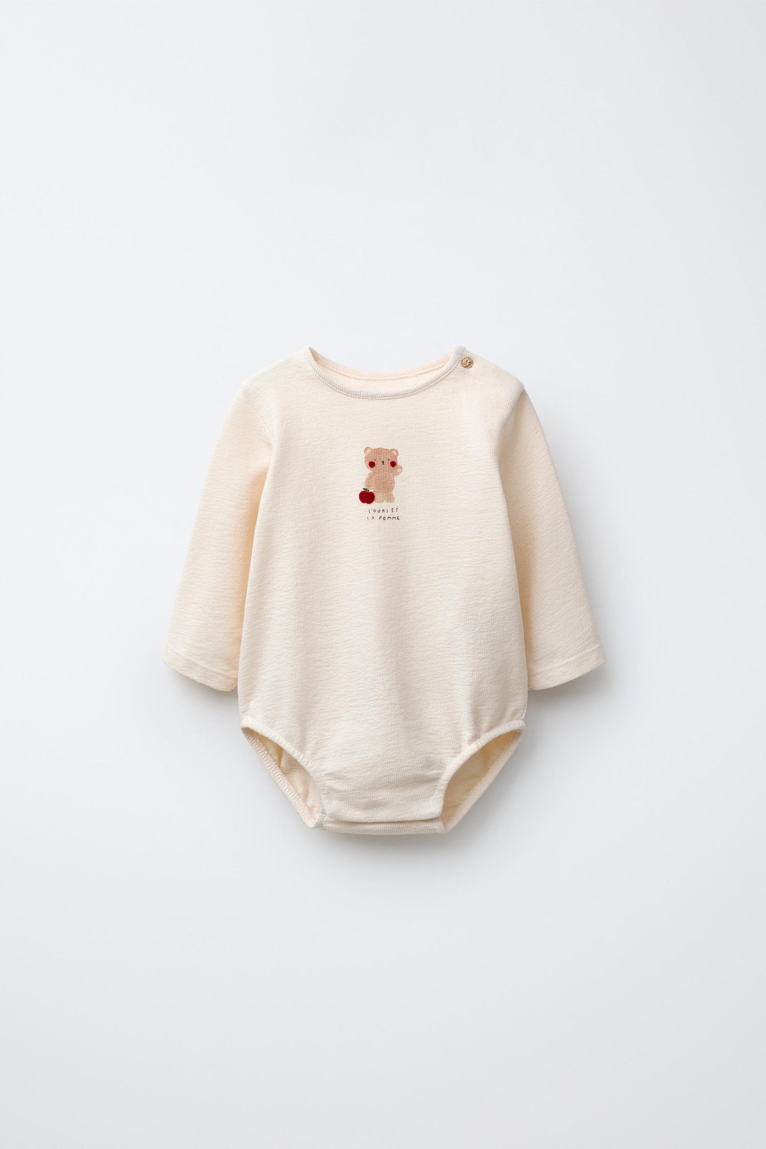 BEAR PRINT BODYSUIT - Vanilla / 12-18 months (86 cm)