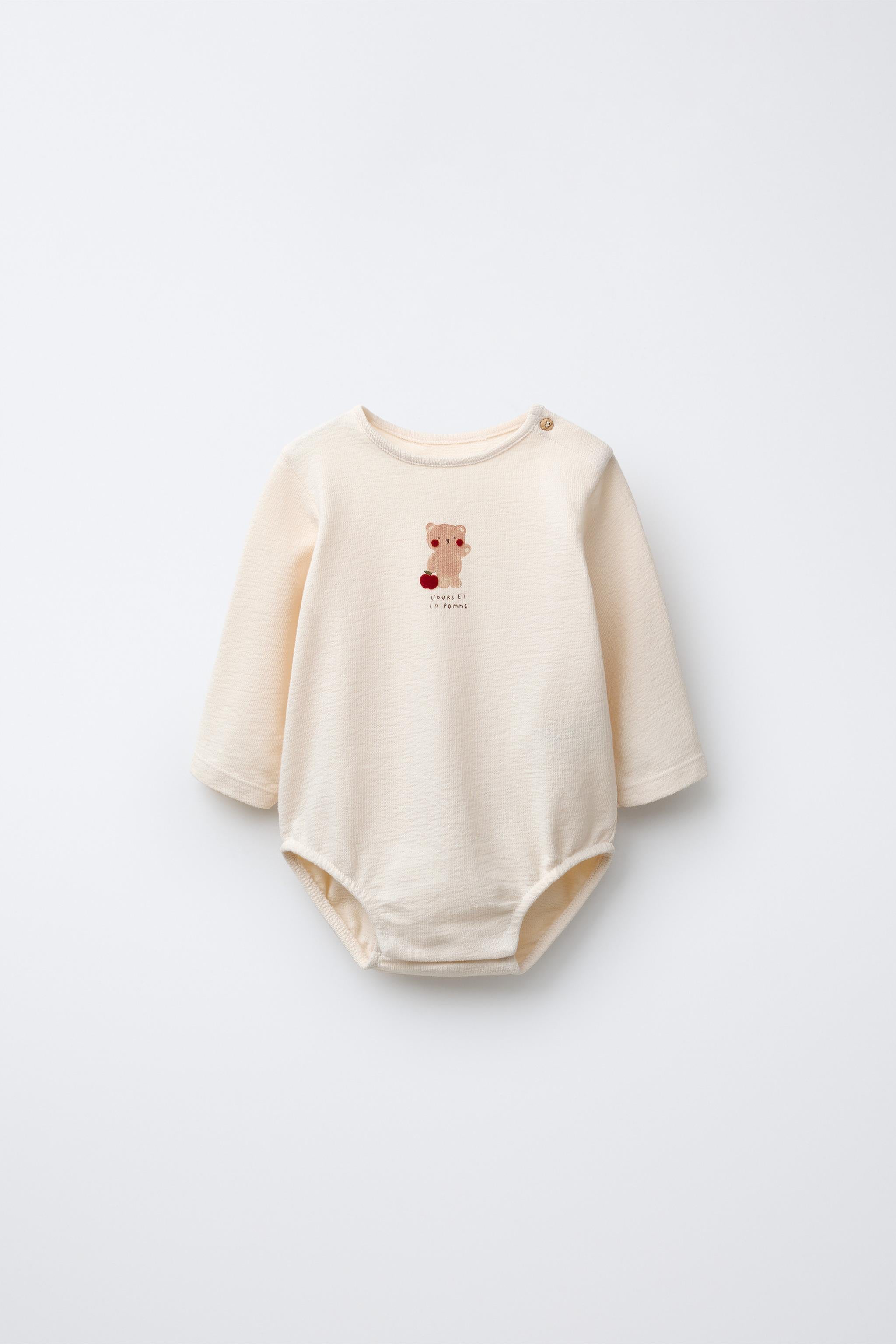 BEAR PRINT BODYSUIT - Vanilla / 12-18 months (86 cm)