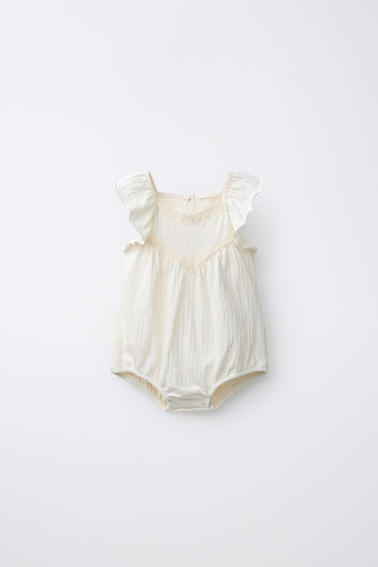 ROMANTIC LACE BODYSUIT - Light ecru / 12-18 months (86 cm)