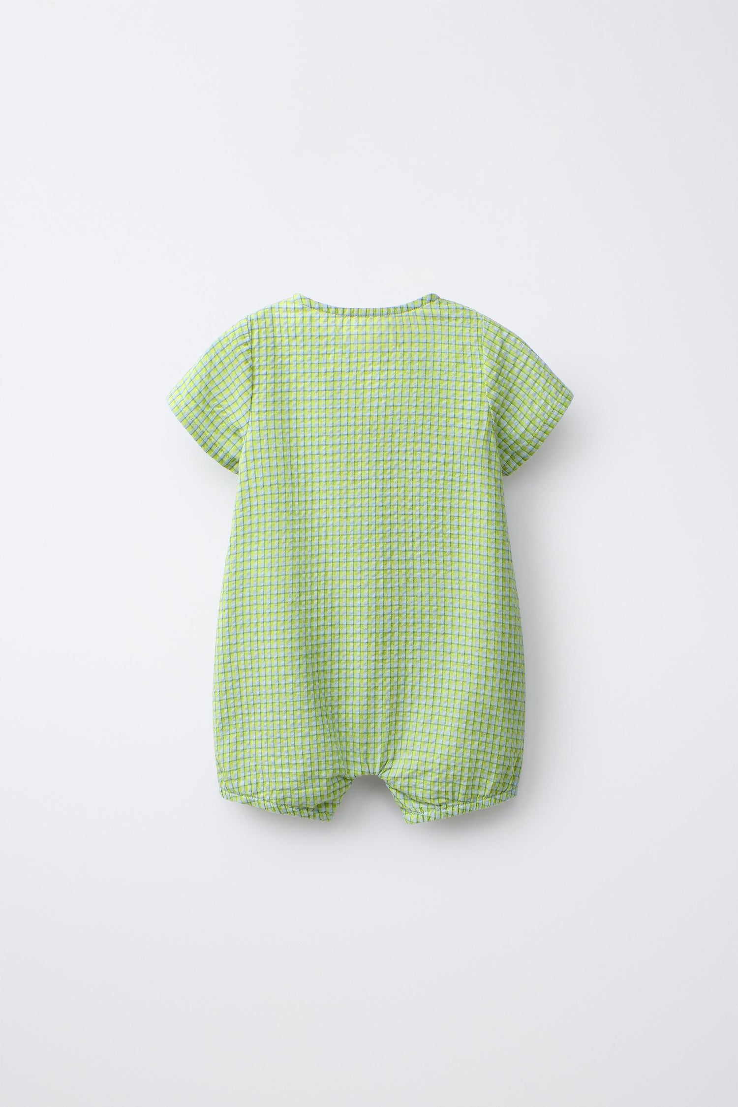 TEXTURED CHECK ROMPER
