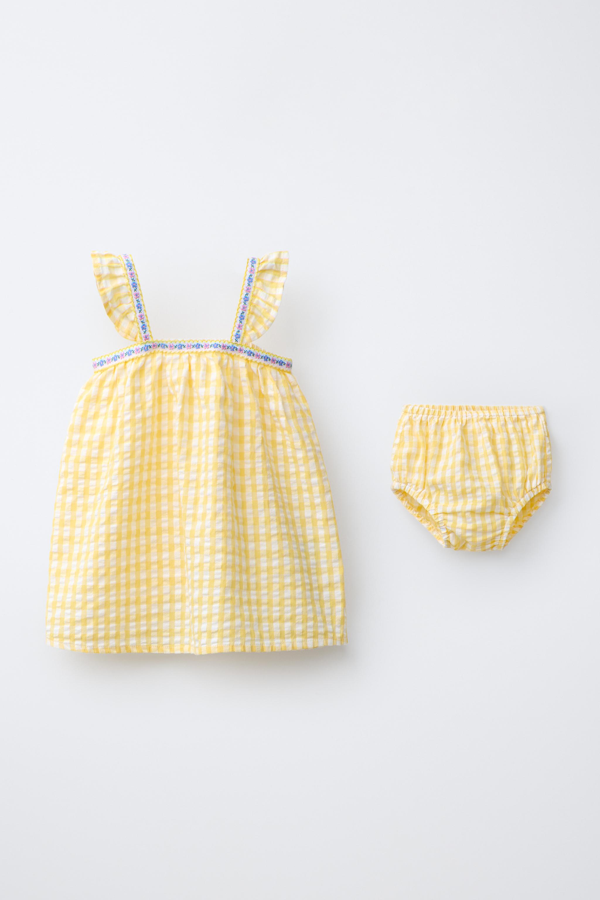FLORAL GINGHAM DRESS AND KNICKERS