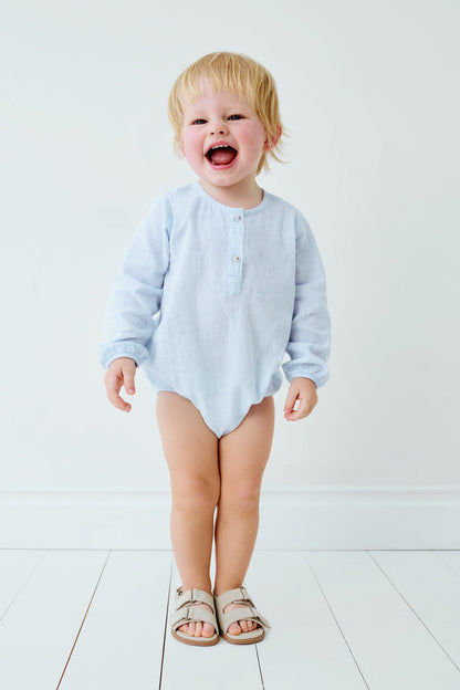 COTTON AND LINEN BODYSUIT