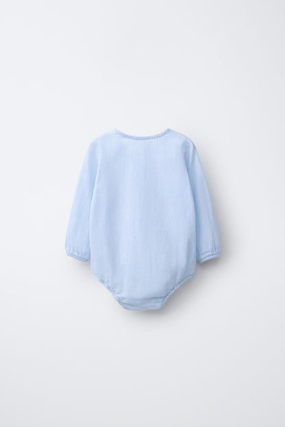 COTTON AND LINEN BODYSUIT