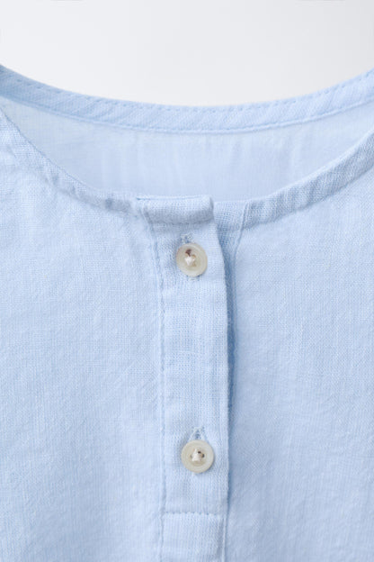 COTTON AND LINEN BODYSUIT