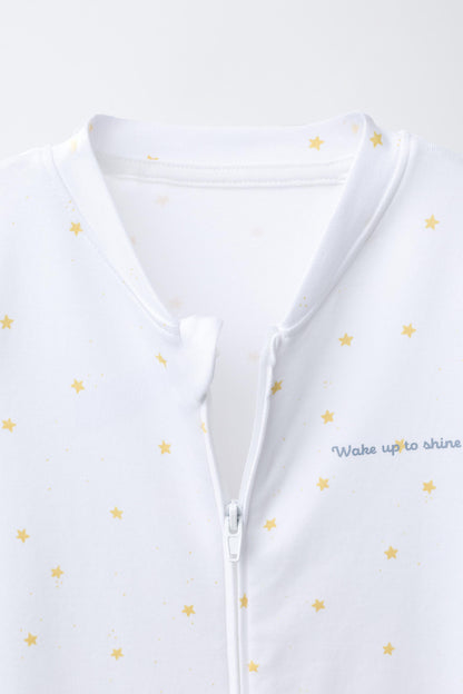 TWO-PACK OF WARM STRIPED AND STAR PRINT SLEEPSUITS WITH CONVERTIBLE FEET