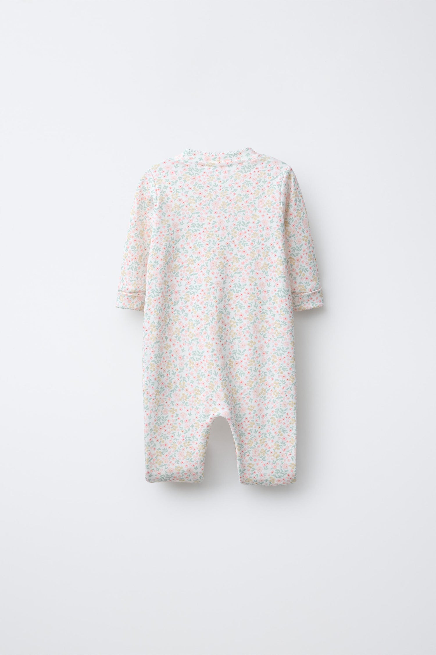 TWO-PACK OF WARM ALL-IN-ONE SLEEPSUITS WITH CONVERTIBLE FEET AND FLORAL PRINT