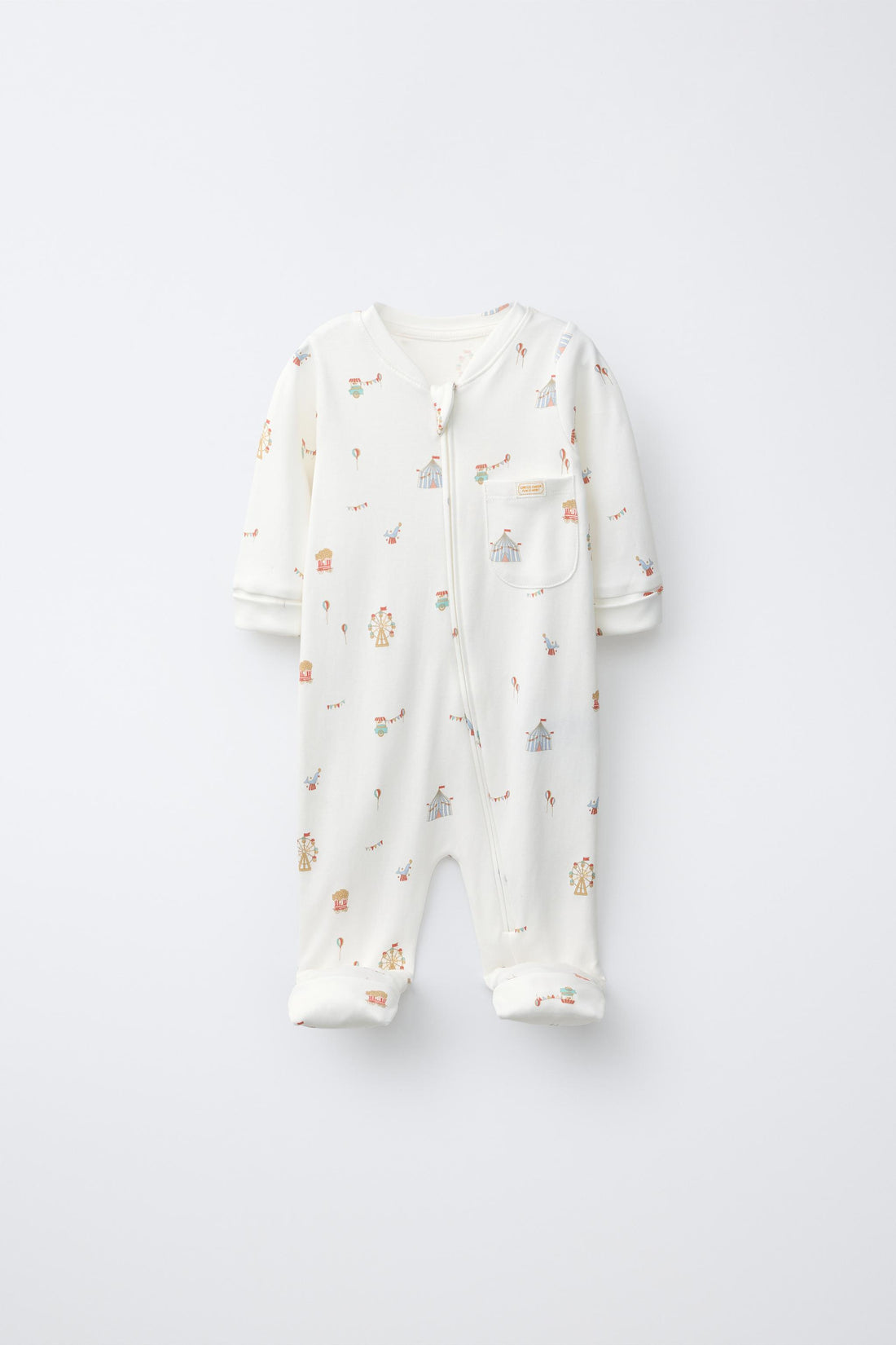 TWO-PACK OF CIRCUS AND STRIPE CONVERTIBLE FOOT SLEEPSUITS