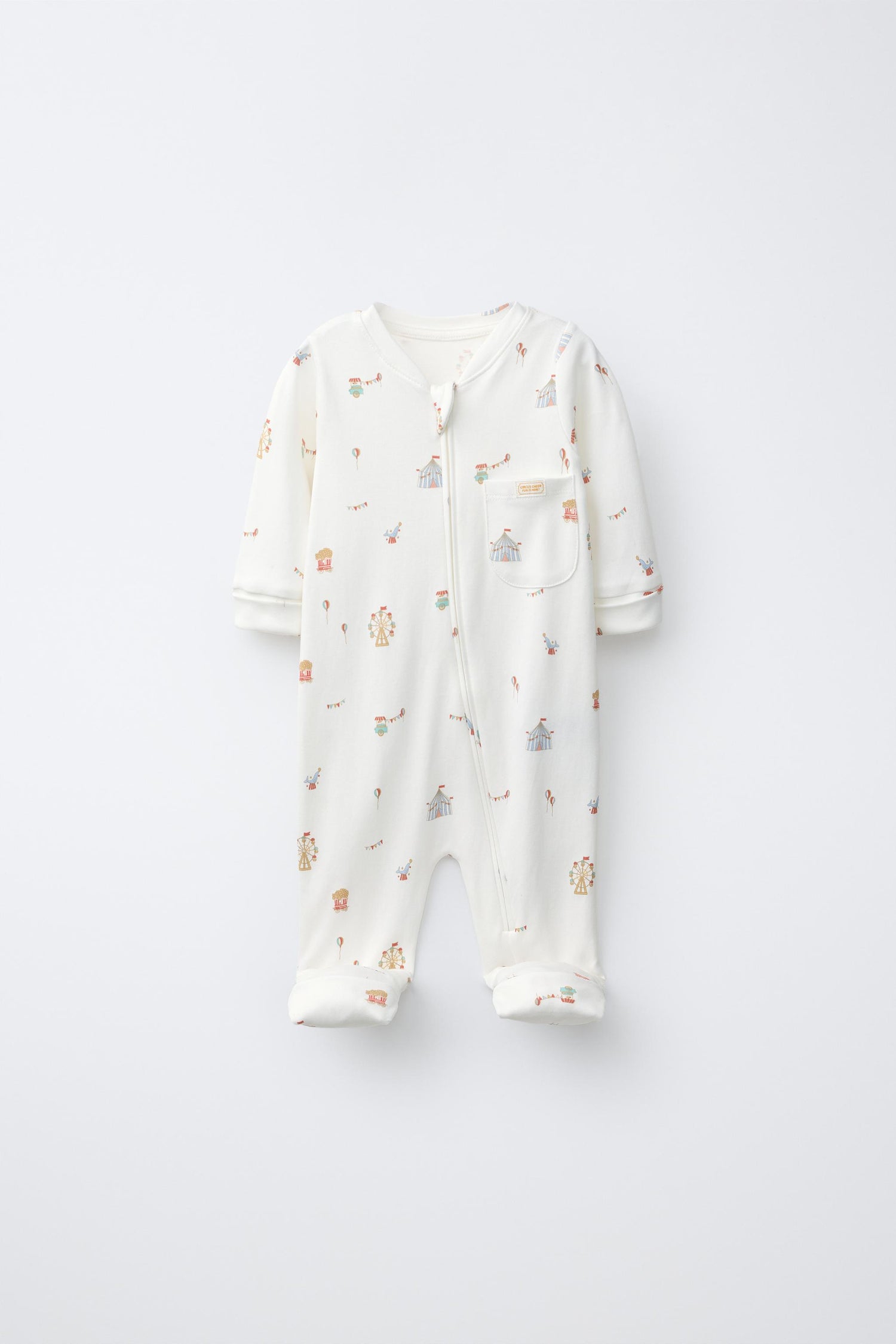 TWO-PACK OF CIRCUS AND STRIPE CONVERTIBLE FOOT SLEEPSUITS