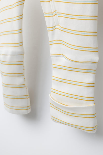 TWO-PACK OF CIRCUS AND STRIPE CONVERTIBLE FOOT SLEEPSUITS