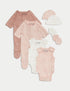 7pc Pure Cotton Premature Heart &amp; Bunny Starter Set - PINK MIX / PREM4