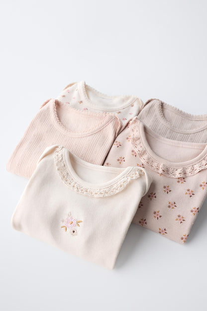 5-PACK OF FLORAL PRINT BODYSUITS