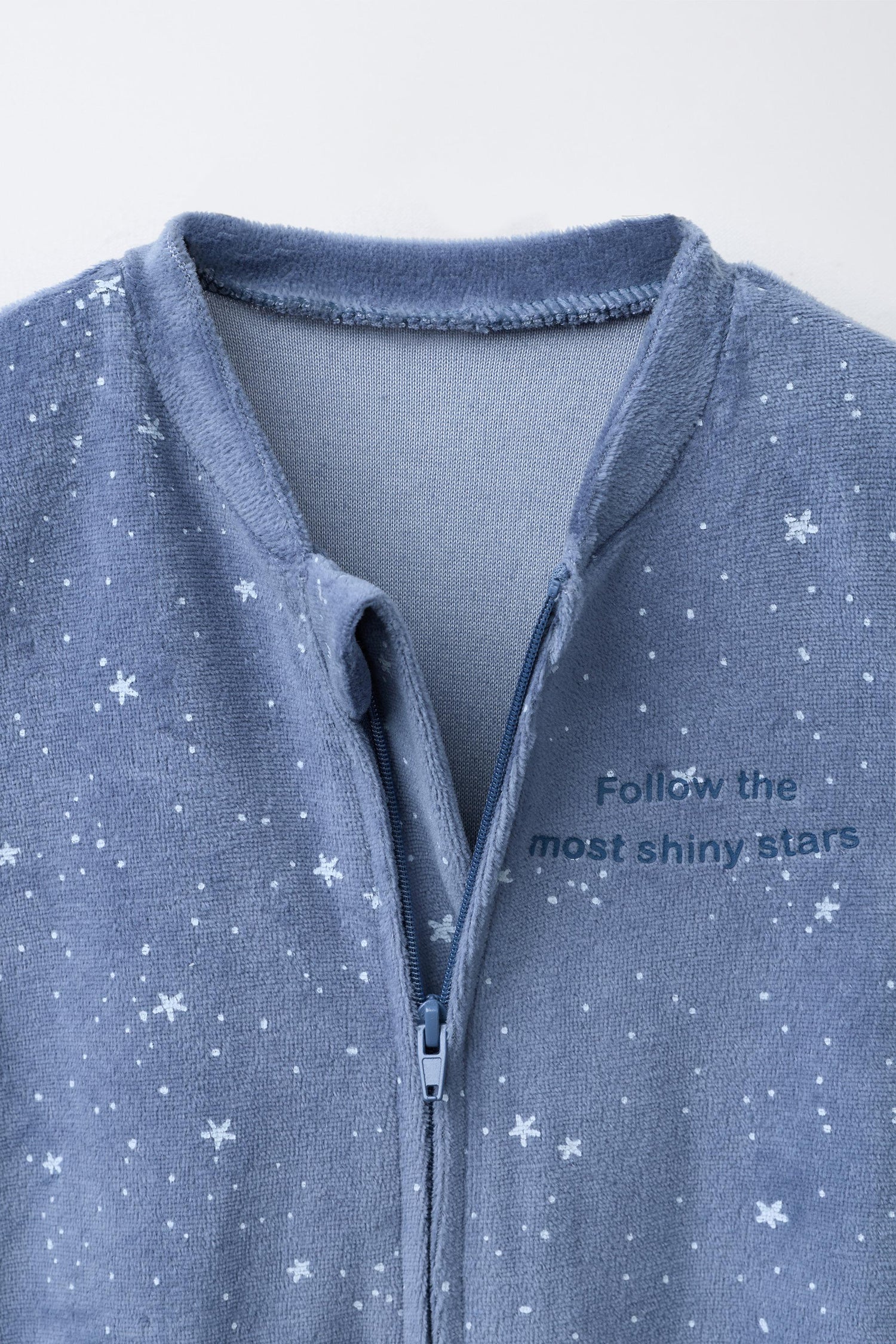 VELOUR STAR PRINT SLEEPSUIT