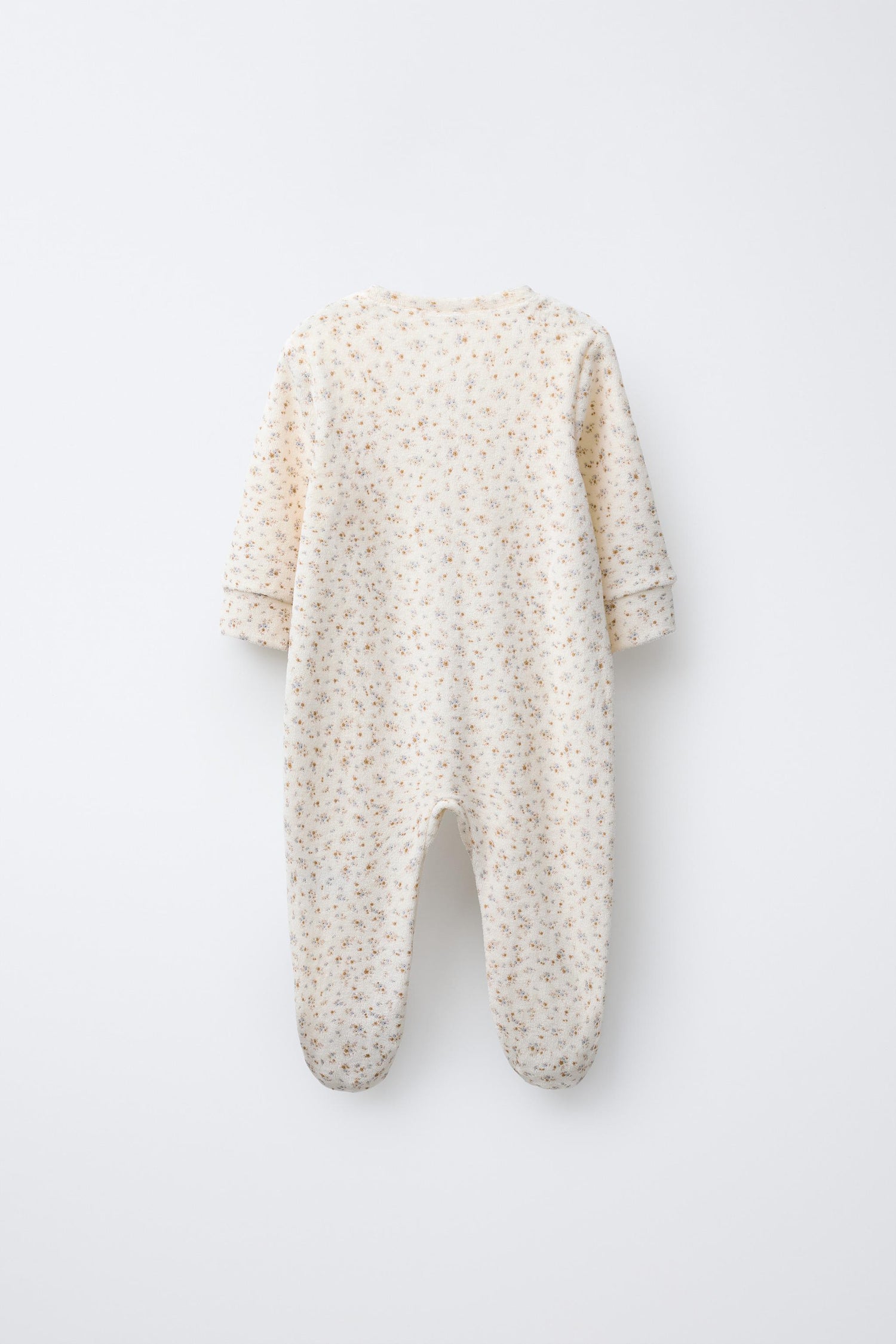 VELOUR FLORAL PRINT SLEEPSUIT
