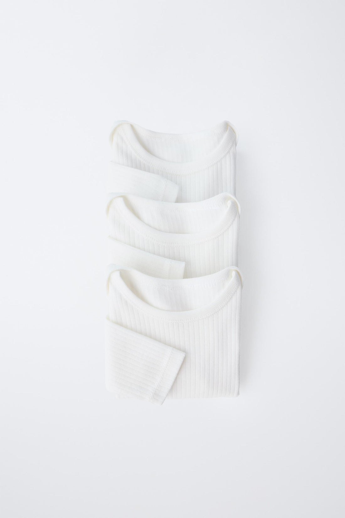 6 MONTHS-3 YEARS/ 3-PACK OF LONG SLEEVE BODYSUITS - Oyster-white / 12-18 months (86 cm)