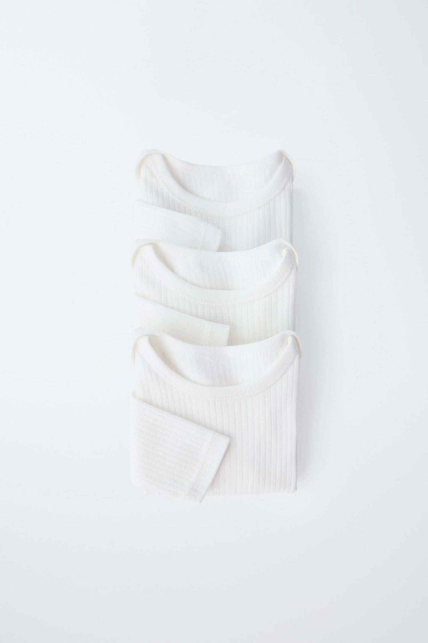 6 MONTHS-3 YEARS/ 3-PACK OF LONG SLEEVE BODYSUITS - Oyster-white / 12-18 months (86 cm)