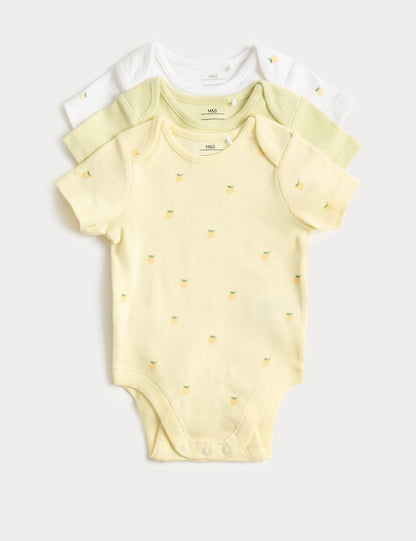 3 Pack Cotton Rich Bodysuits (6½lbs-3 Yrs)