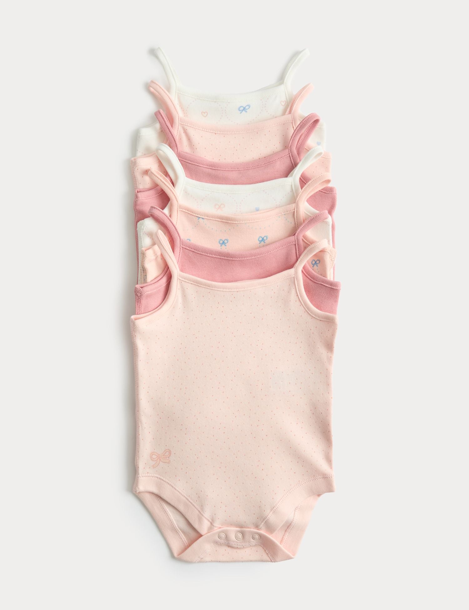 7 Pack Pure Cotton Bodysuits (7lbs-3 Yrs) - PINK MIX / 12-18 Months