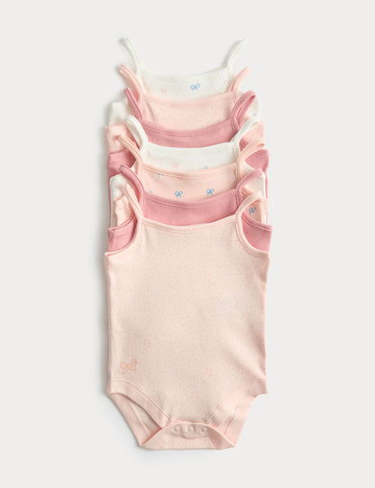 7 Pack Pure Cotton Bodysuits (7lbs-3 Yrs) - PINK MIX / 12-18 Months