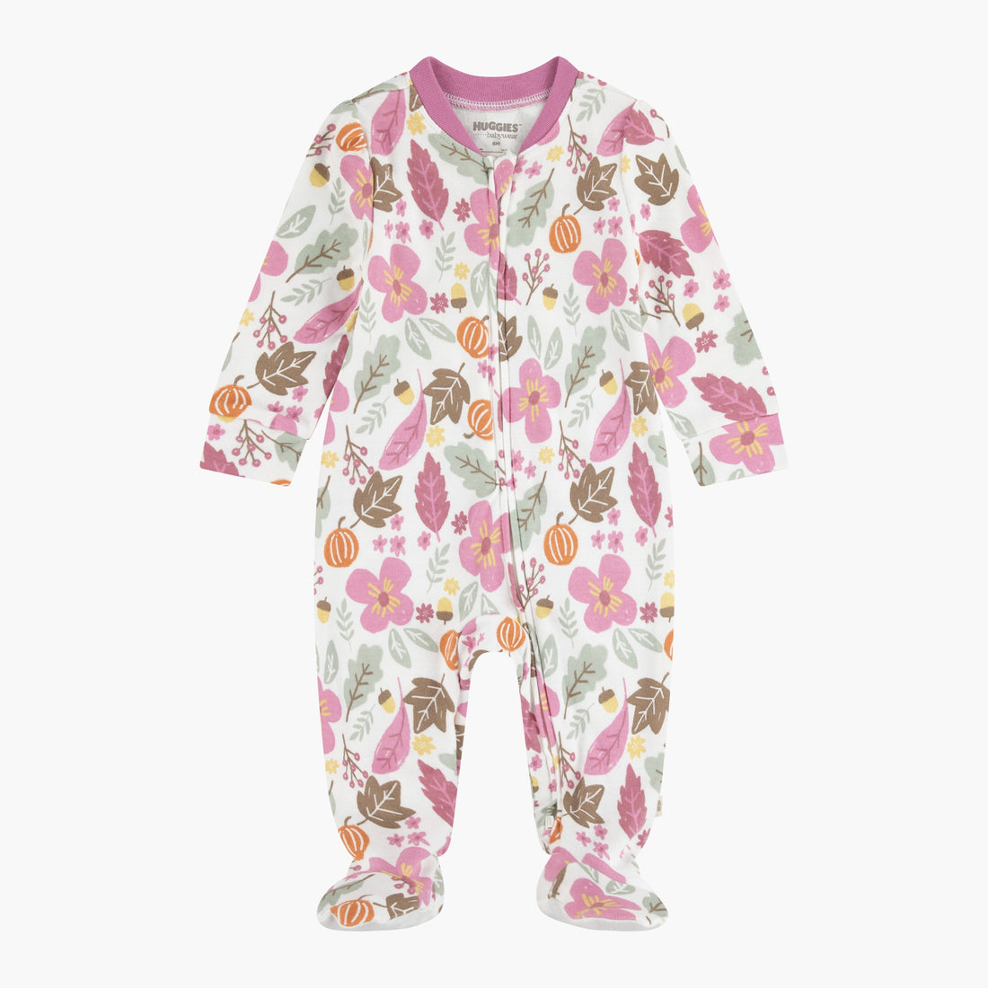 Huggies Floral Printed Long Sleeves Sleepsuit - Multicolour / 0-3 mths