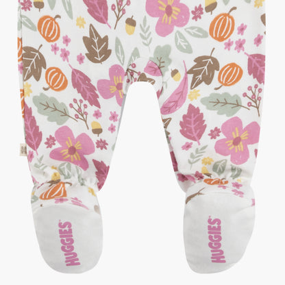 Huggies Floral Printed Long Sleeves Sleepsuit
